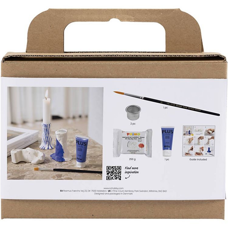 Produktbild: Creativ Company DIY Sets Modellieren Mini Kreativ Set Modellieren, Ultramarinblau, Kerzenhalter, Kreativ Box
