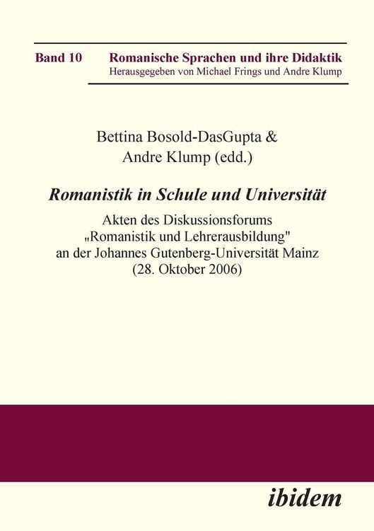 Produktbild: Romanistik in Schule und Universit&auml;t. Akten des Diskussionsf
