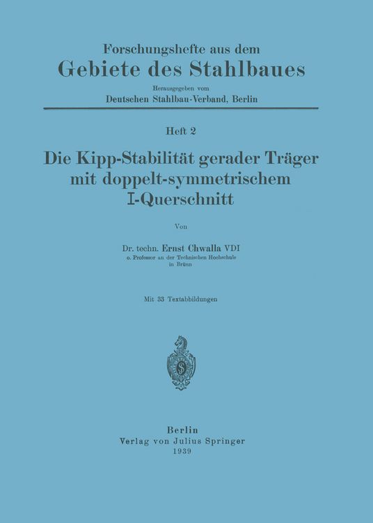 Produktbild: Die Kipp-Stabilit&auml;t gerader Tr&auml;ger mit doppelt-symmetrischem I-Querschnitt
