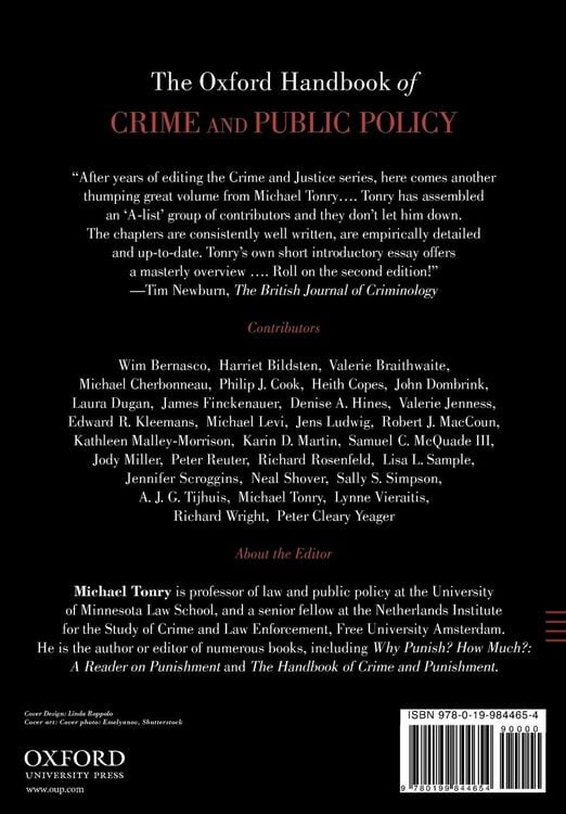 Produktbild: The Oxford Handbook of Crime and Public Policy