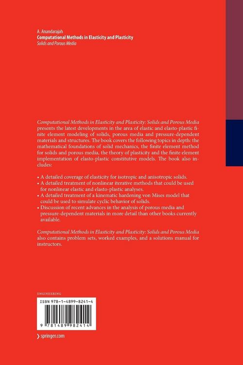 Produktbild: Computational Methods in Elasticity and Plasticity