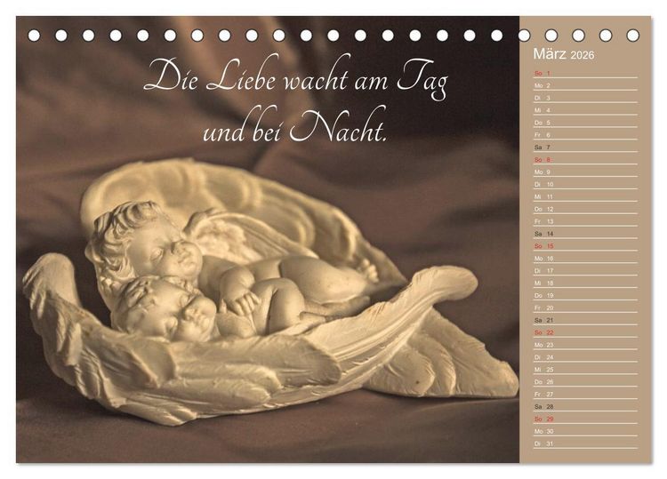 Produktbild: Engel - Die Worte der Liebe (Tischkalender 2026 DIN A5 quer), CALVENDO Monatskalender