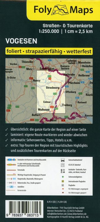 Produktbild: FolyMaps Vogesen 1:250 000
