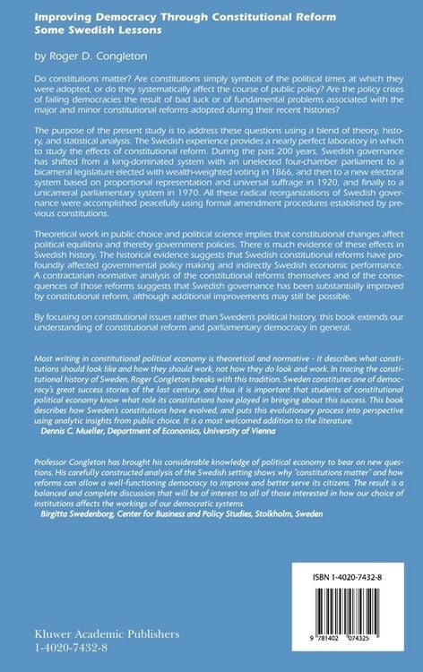 Produktbild: Improving Democracy Through Constitutional Reform