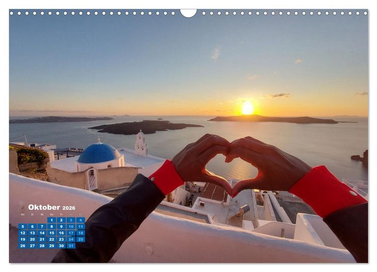 Produktbild: SANTORIN &ndash; Die atemberaubende Sch&ouml;nheit der magischen Insel (Wandkalender 2026 DIN A3 quer), CALVENDO Monatskalender