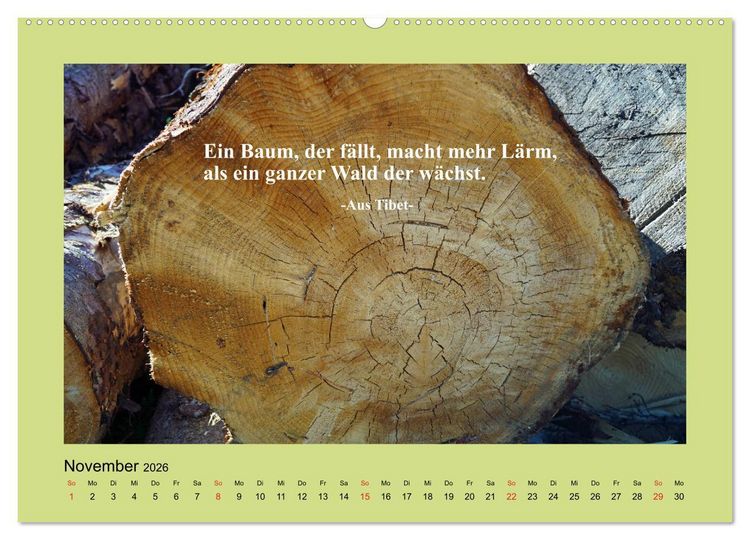 Produktbild: Lebensweisheiten mit Bildern unterlegt (Wandkalender 2026 DIN A2 quer), CALVENDO Monatskalender
