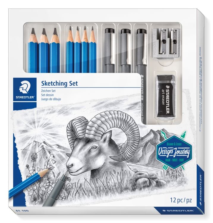 Produktbild: STAEDTLER Zeichenbleistift Mars&reg; Lumograph&reg; Zeichen Set + Pigment Liner
