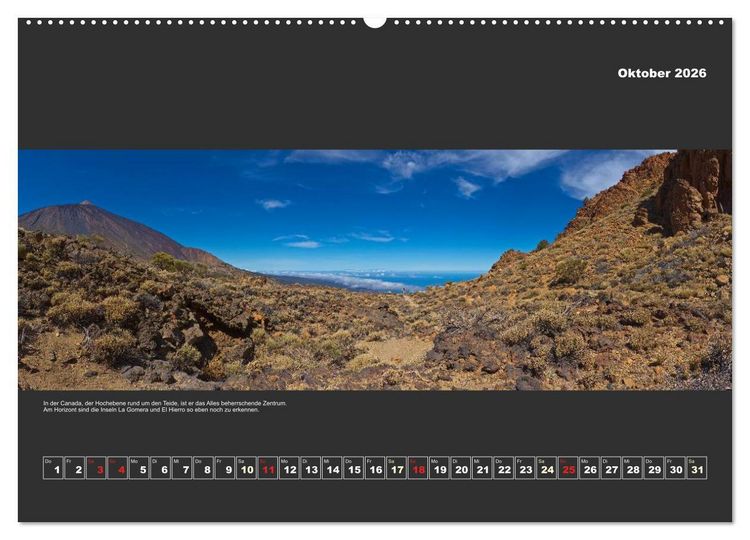 Produktbild: Teneriffa im Panorama (Wandkalender 2026 DIN A2 quer), CALVENDO Monatskalender