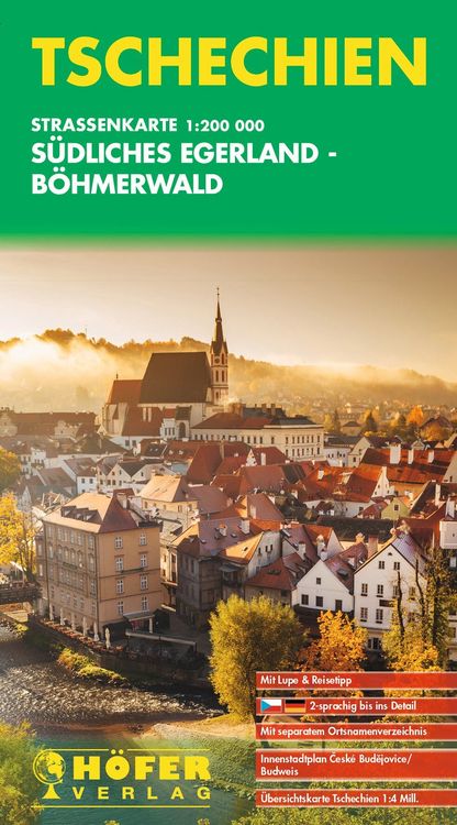 Produktbild: H&ouml;fer Stra&szlig;enkarte CS 004 Tschechien - S&uuml;dliches Egerland, B&ouml;hmerwald 1:200.000