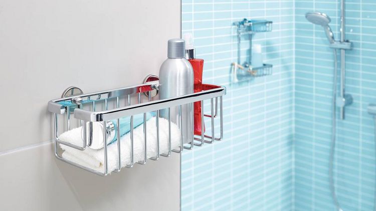 Produktbild: Tesa 40201-00000-00 ALUXX Duschkorb Klebstoff Chrom (gl&auml;nzend)