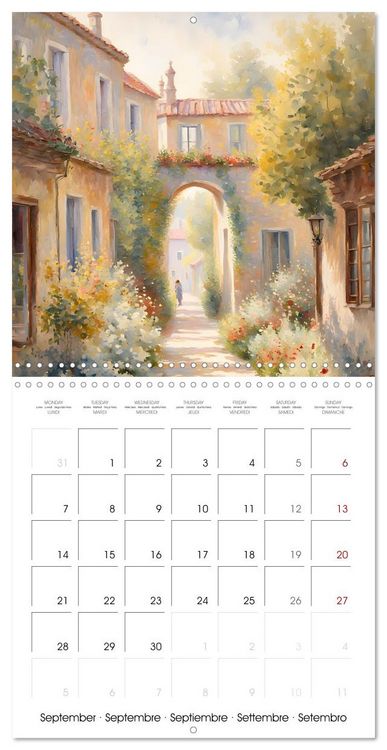 Produktbild: Paysages et jardins &ndash; Aquarelles impressionnistes (Calendrier mural carr&eacute; 2026 30x30 cm) Calendrier double avec une page pour vos prises de notes