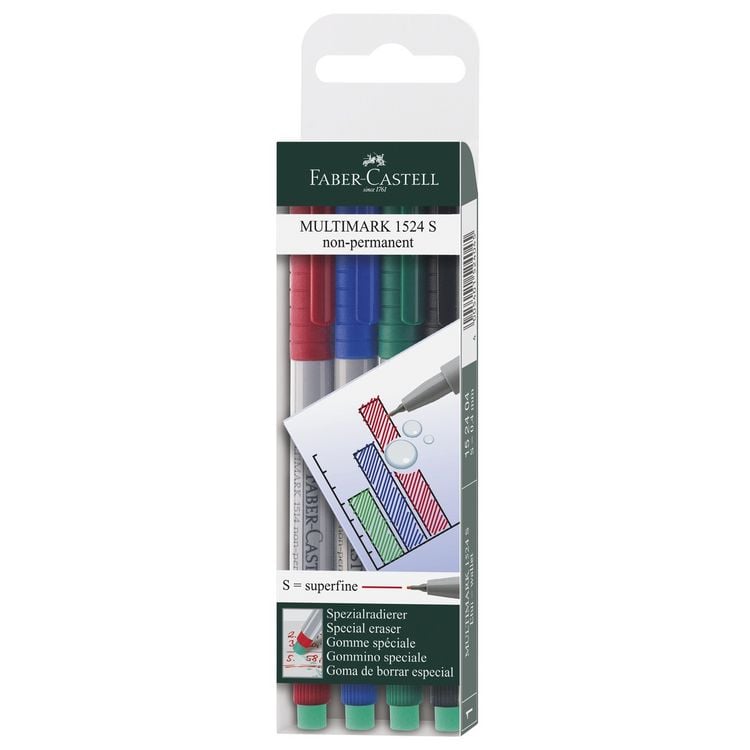 Produktbild: Faber-Castell Marker Multimark non-permanent S, 4er Set