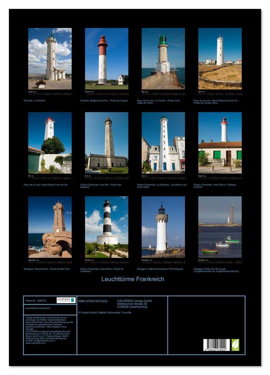 Produktbild: Leuchtt&uuml;rme Frankreich (Wandkalender 2026 DIN A2 hoch), CALVENDO Monatskalender