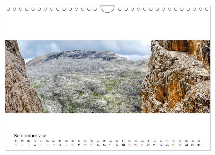 Produktbild: Der Dolomiten H&ouml;henweg EINS in Panoramabildern (Wandkalender 2026 DIN A4 quer), CALVENDO Monatskalender