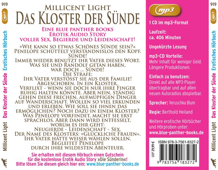 Produktbild: Das Kloster der S&uuml;nde | 10 Geile erotische Geschichten | Erotik Audio Story | Erotisches H&ouml;rbuch MP3CD
