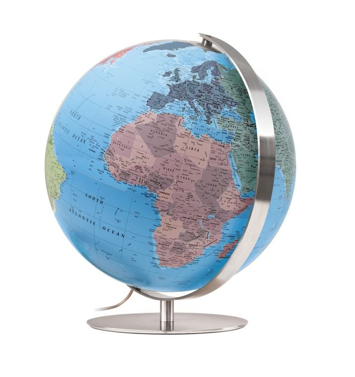Produktbild: CTN 3703 Räthglobus, Leuchtglobus, politische Karte, Fuß und Meridian aus Edelstahl