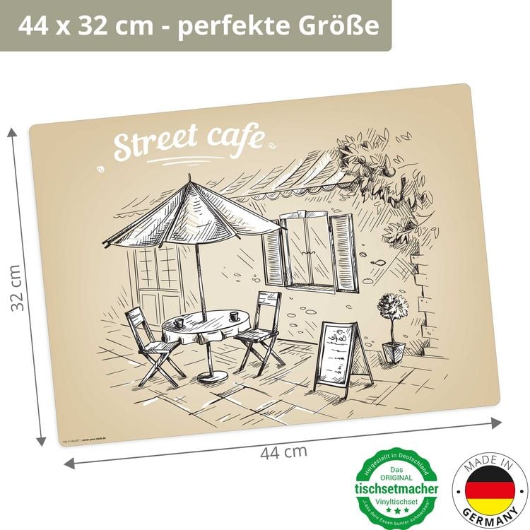 Produktbild: Tischsetmacher Tischsets Street Cafe Grafik, aus hochwertigem Vinyl (4 St&uuml;ck), 44 x 32 cm