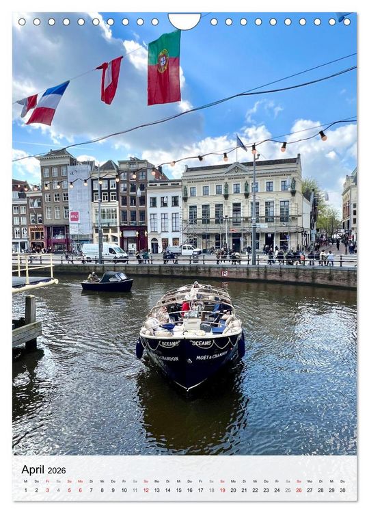 Produktbild: DIE GRACHTENSTADT AMSTERDAM (Wandkalender 2026 DIN A4 hoch), CALVENDO Monatskalender