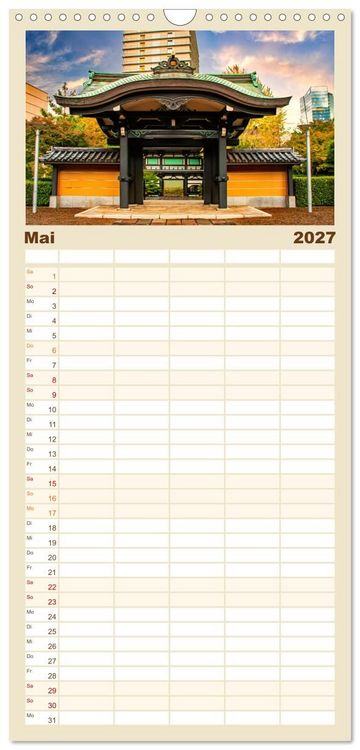Produktbild: Familienplaner 2027 - Tokio - Tradition und Moderne mit 5 Spalten (Wandkalender, 21 x 45 cm) CALVENDO