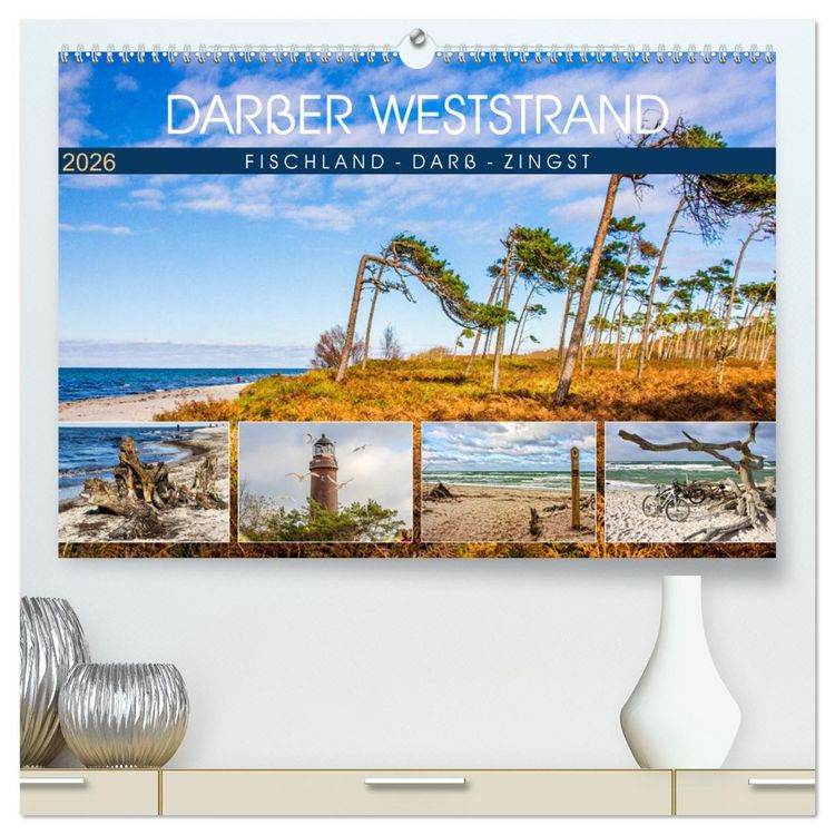 Produktbild: Dar&szlig;er Weststrand - Fischland Dar&szlig; Zingst (hochwertiger Premium Wandkalender 2026 DIN A2 quer), Kunstdruck in Hochglanz