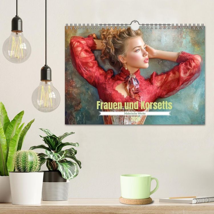 Produktbild: Frauen und Korsetts - Malerische Werke (Wandkalender 2026 DIN A4 quer), CALVENDO Monatskalender