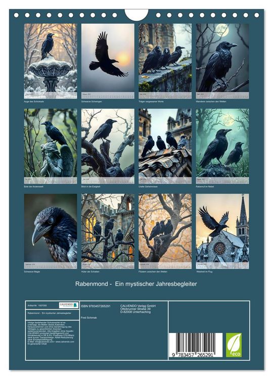 Produktbild: Rabenmond - Ein mystischer Jahresbegleiter (Wandkalender 2026 DIN A4 hoch), CALVENDO Monatskalender