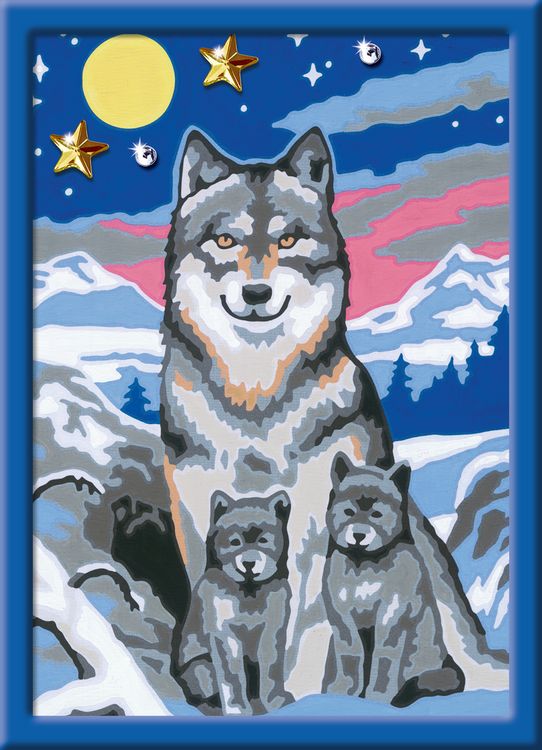 YEESAM ART Malen Nach Zahlen Kit – Wolf Motiv, 40x50 Cm, Mit Rahmen, Für Erwachsene & Kinder