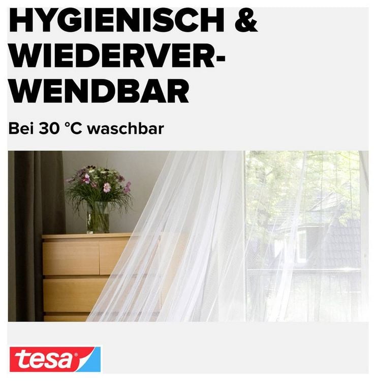 Produktbild: tesa COMFORT 55836-00020-00 Moskitonetz (B x H) 2500 mm x 12500 mm Wei&szlig; 1 St.