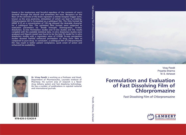 Produktbild: Formulation and Evaluation of Fast Dissolving Film of Chlorpromazine