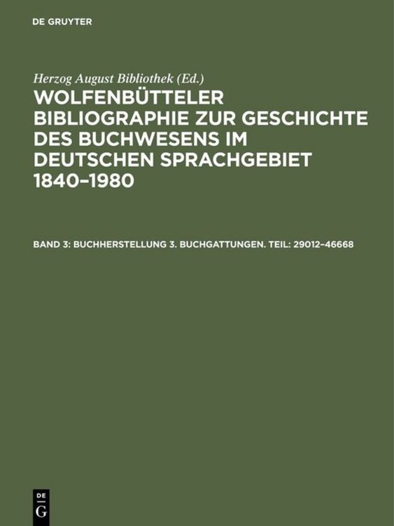Produktbild: Buchherstellung 3. Buchgattungen. Teil: 29012&ndash;46668