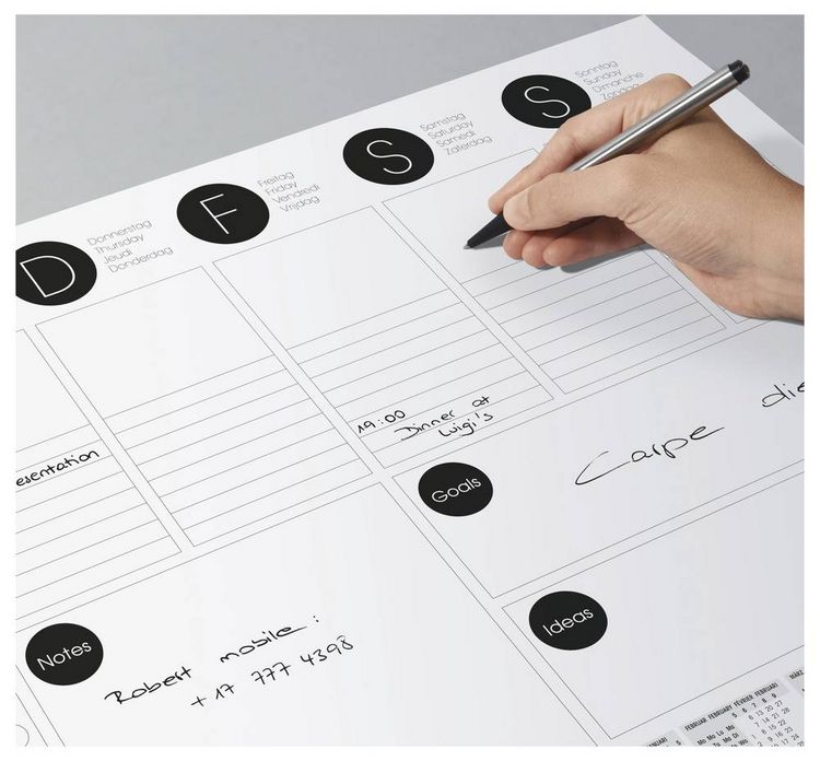 Produktbild: Sigel H6506 Schreibunterlage Papier Wochenplan (B x H) 42cm x 29.70cm 2026, 2027 30 Blatt