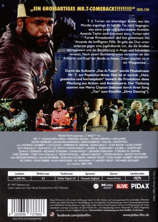 Produktbild: T and T - Mr. T ist zur&uuml;ck! / Alle deutsch synchronisierten Folgen der Krimiserie mit Mr. T (Pidax Serien-Klassiker) [ 4 DVDs]