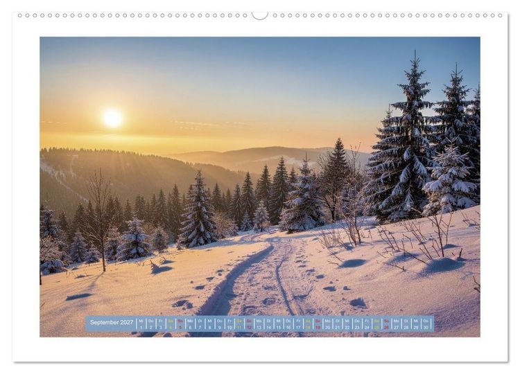Produktbild: Th&uuml;ringer Winterlandschaften (hochwertiger Premium Wandkalender 2027 DIN A2 quer), Kunstdruck in Hochglanz