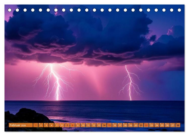 Produktbild: Mega-Blitze (Tischkalender 2026 DIN A5 quer), CALVENDO Monatskalender