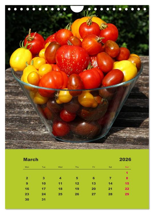 Produktbild: Organic Tomatoes (Wall Calendar 2026 DIN A4 portrait), CALVENDO 12 Month Wall Calendar