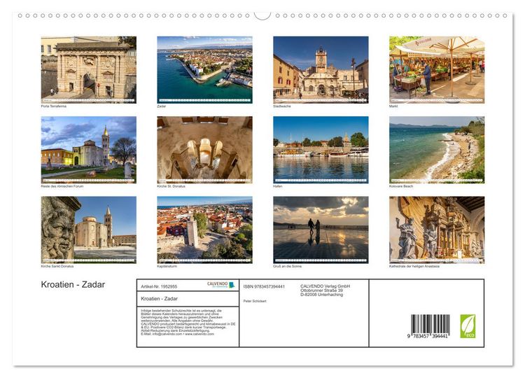 Produktbild: Kroatien - Zadar (hochwertiger Premium Wandkalender 2026 DIN A2 quer), Kunstdruck in Hochglanz