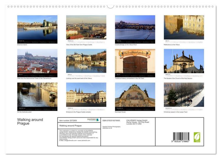 Produktbild: Walking around Prague (High Quality Premium Wall Calendar 2026 DIN A2 landscape),CALVENDO 12 Month Wall Calendar