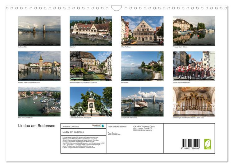 Produktbild: Lindau am Bodensee (Wandkalender 2026 DIN A3 quer), CALVENDO Monatskalender