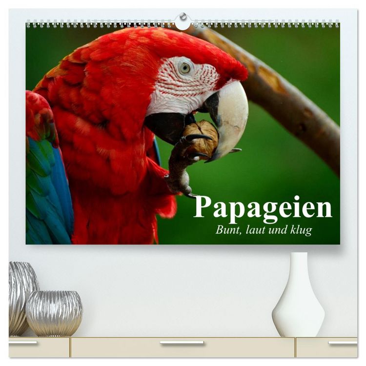 Produktbild: Papageien. Bunt, laut und klug (hochwertiger Premium Wandkalender 2026 DIN A2 quer), Kunstdruck in Hochglanz