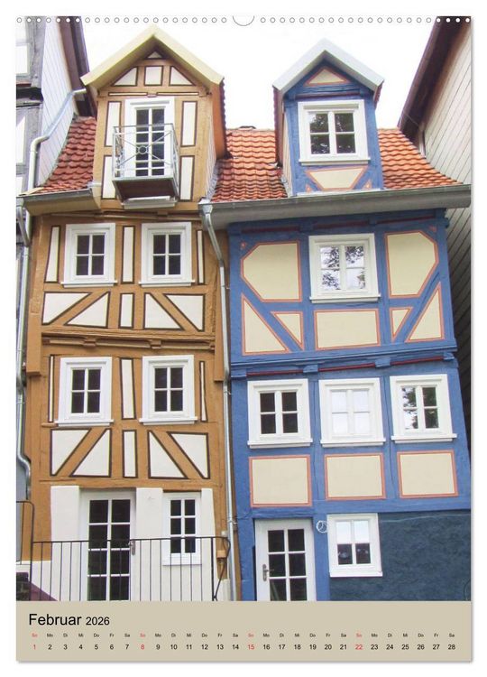 Produktbild: Fachwerkh&auml;user - schmal, krumm, schief (hochwertiger Premium Wandkalender 2026 DIN A2 hoch), Kunstdruck in Hochglanz