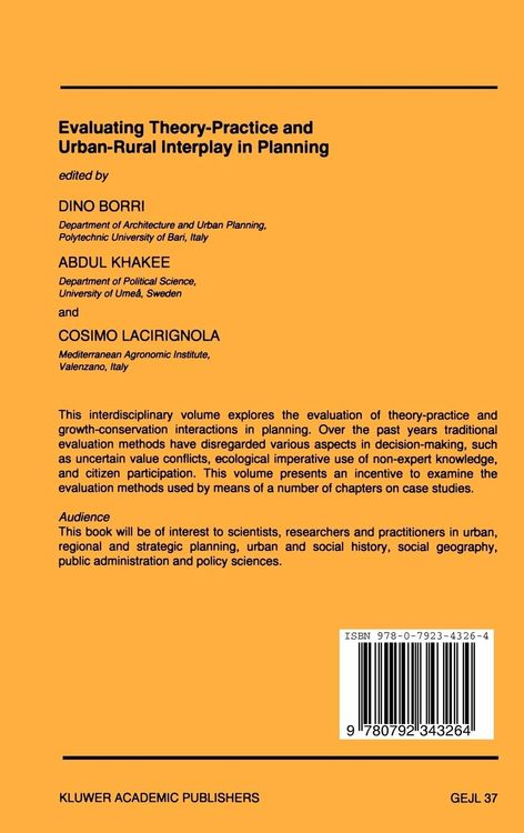 Produktbild: Evaluating Theory-Practice and Urban-Rural Interplay in Planning