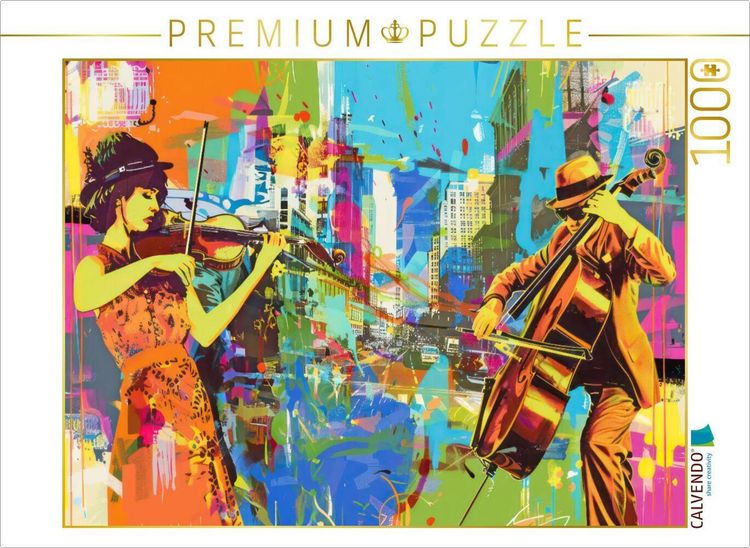 Produktbild: CALVENDO Puzzle Musiker im Pop-Art-Stil | 1000 Teile Lege-Gr&ouml;&szlig;e 64x48cm Foto-Puzzle f&uuml;r gl&uuml;ckliche Stunden