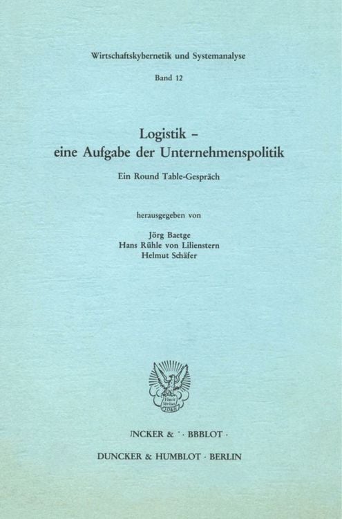 Produktbild: Logistik &ndash; eine Aufgabe der Unternehmenspolitik.