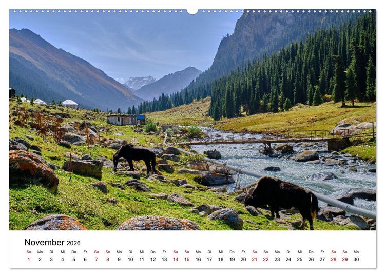 Produktbild: Zentralasien - Entlang der alten Seidenstra&szlig;e (hochwertiger Premium Wandkalender 2026 DIN A2 quer), Kunstdruck in Hochglanz