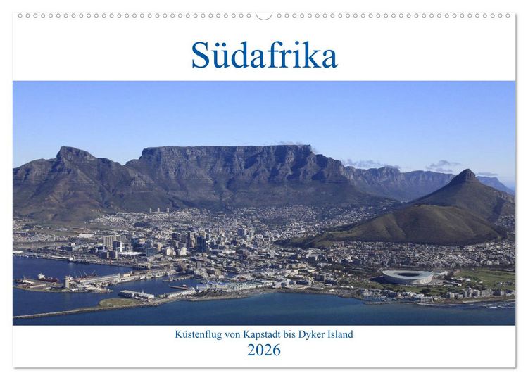 Produktbild: S&uuml;dafrika - K&uuml;stenflug von Kapstadt bis Dyker Island (Wandkalender 2026 DIN A2 quer), CALVENDO Monatskalender