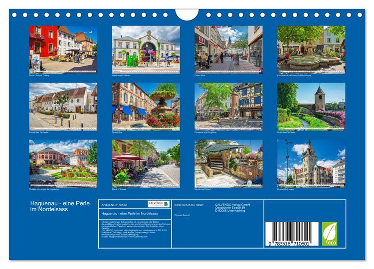 Produktbild: Haguenau - eine Perle im Nordelsass (Wandkalender 2026 DIN A4 quer), CALVENDO Monatskalender