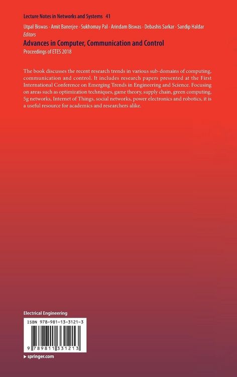 Produktbild: Advances in Computer, Communication and Control
