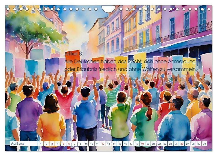 Produktbild: Unsere Grundrechte (Wandkalender 2026 DIN A4 quer), CALVENDO Monatskalender