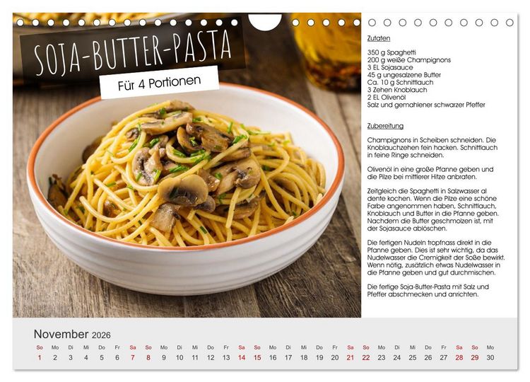 Produktbild: Vegetarisch - leicht und lecker (Wandkalender 2026 DIN A4 quer), CALVENDO Monatskalender