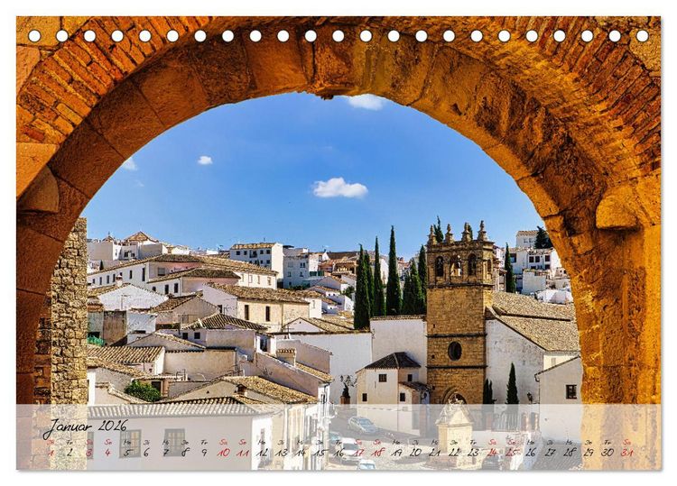 Produktbild: Ronda in Andalusien - Stadt auf einem Felsplateau (Tischkalender 2026 DIN A5 quer), CALVENDO Monatskalender